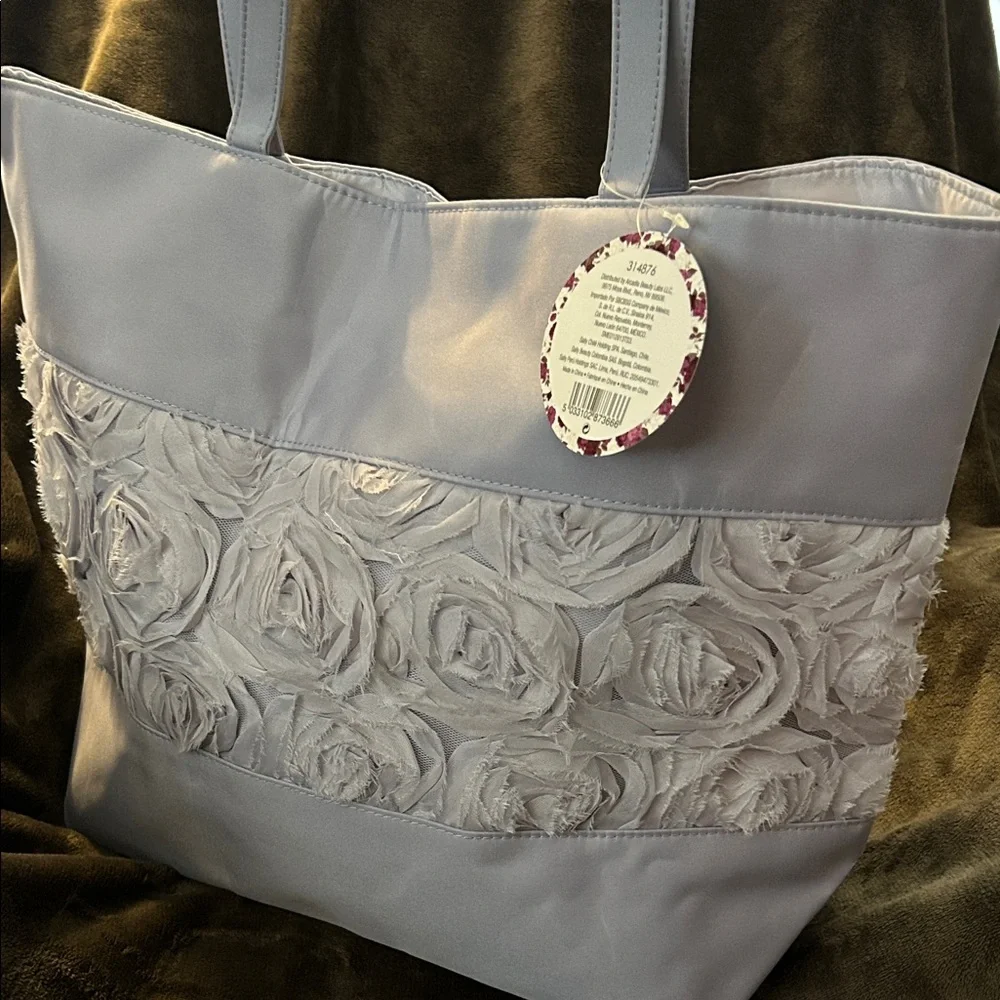 NWT Floral Gray Lavender Tote Bag